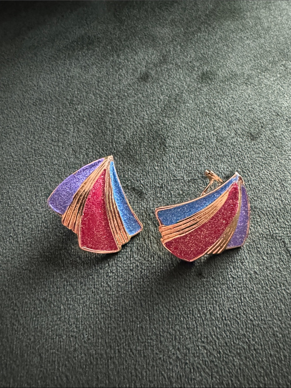 80’s enamel colourful earrings